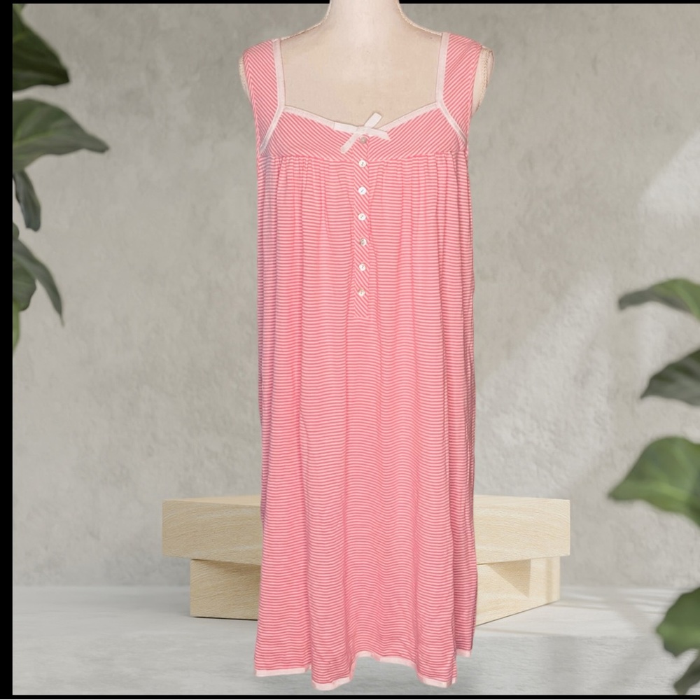 Eileen West, Size Small, Pink&White Stripe, Cotton, Pajamas Nightgown